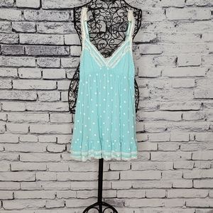 Victoria's Secret Aqua Polka Dot Babydoll Lingerie NWT